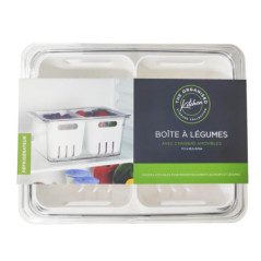 Bac rang frigo 2 panieres blanc