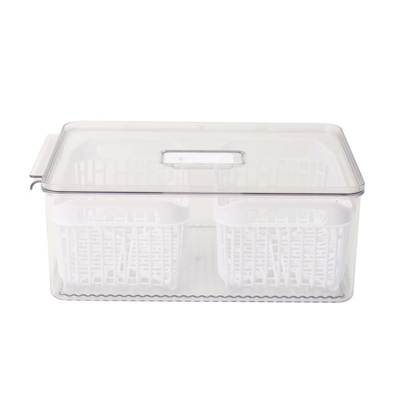 Bac rang frigo 2 panieres noir