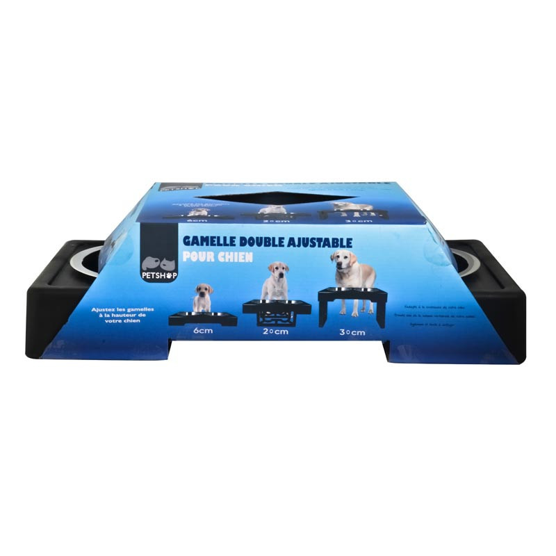 Double gamelle inox avec support