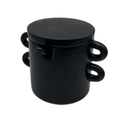 Pot a sel noir avec cuillere et
