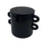 Pot a sel noir avec cuillere et