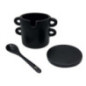 Pot a sel noir avec cuillere et
