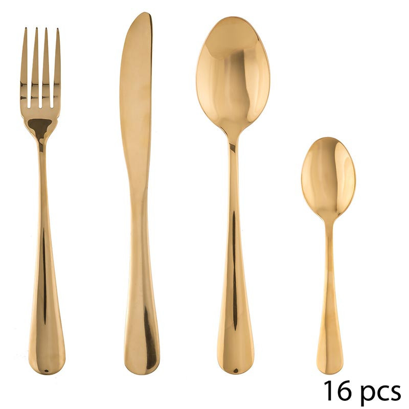 Menagere 16pcs inox or manche