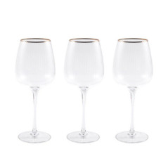 Set de 3 verres a vin  strie ave
