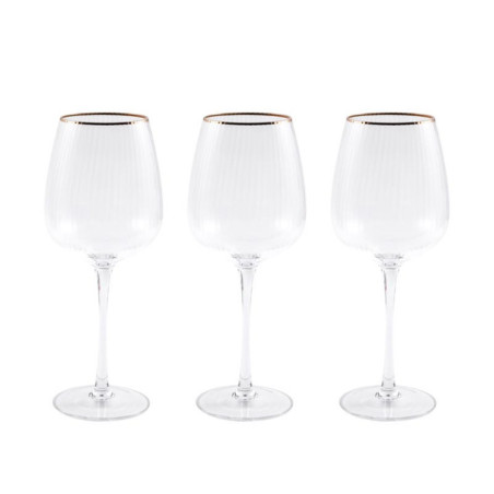 Set de 3 verres a vin  strie ave