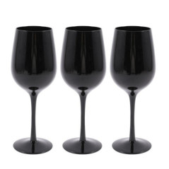 Set de 3 verres a vin noir