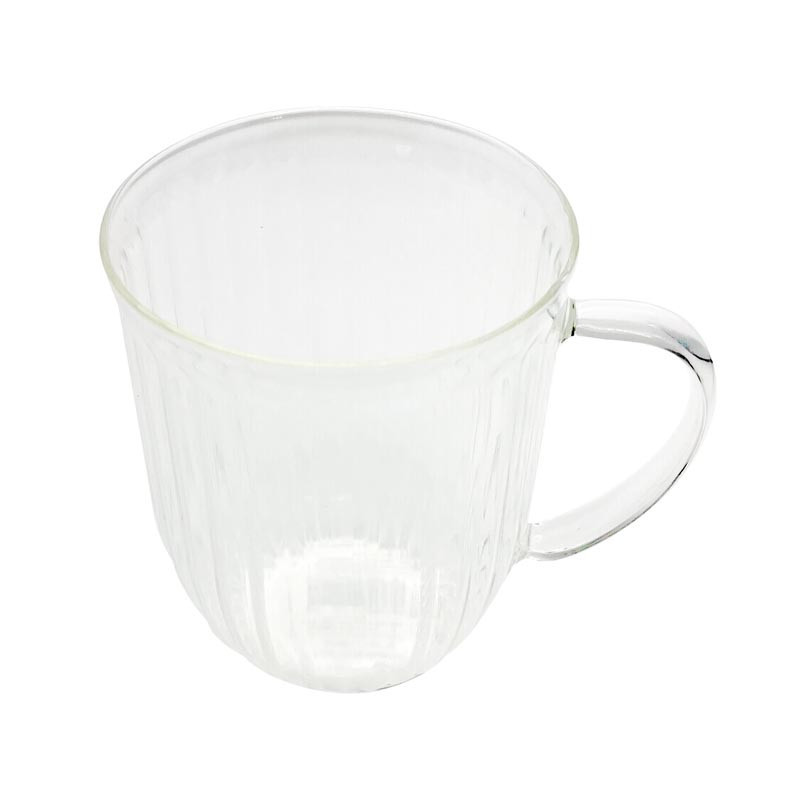 Mug en verre strie haut