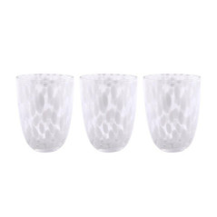 Set de 3 verre bas point blanc
