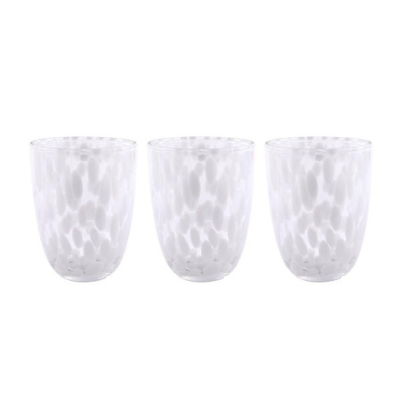Set de 3 verre bas point blanc