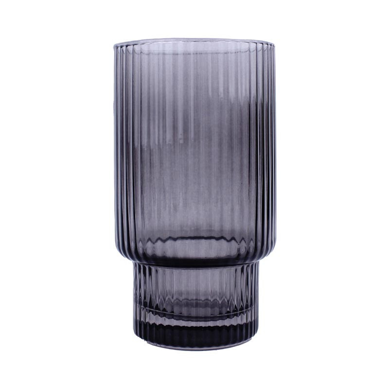 Verre strie gris fume 46cl x4