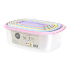 Boite plastique multicolores x7