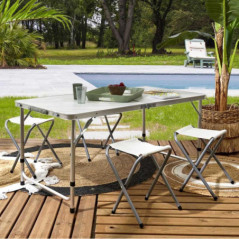 Table pliante alu +4 tabourets