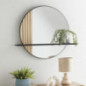 Etagere murale avec miroir rond