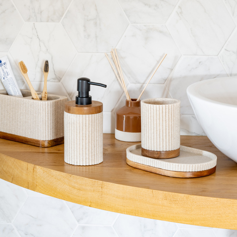 Distributeur savon effet pierre