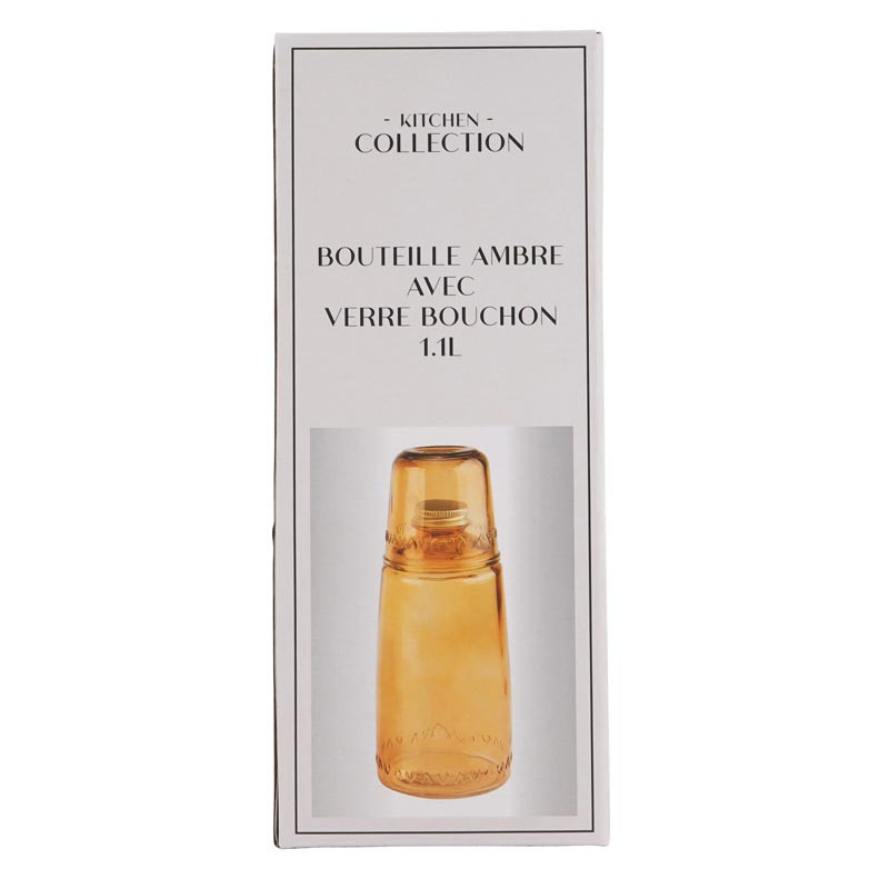 Bouteille avec verre colore