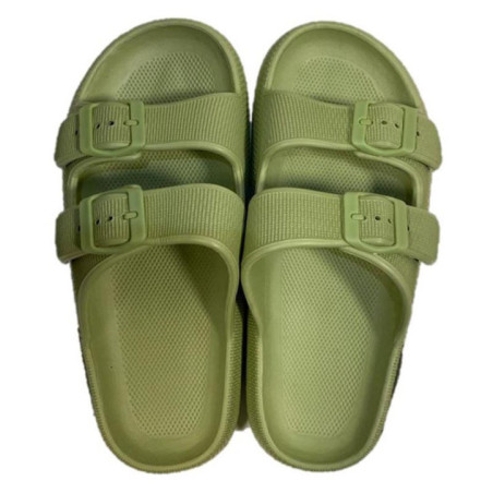 Sandale 2 boucles femme vert sau