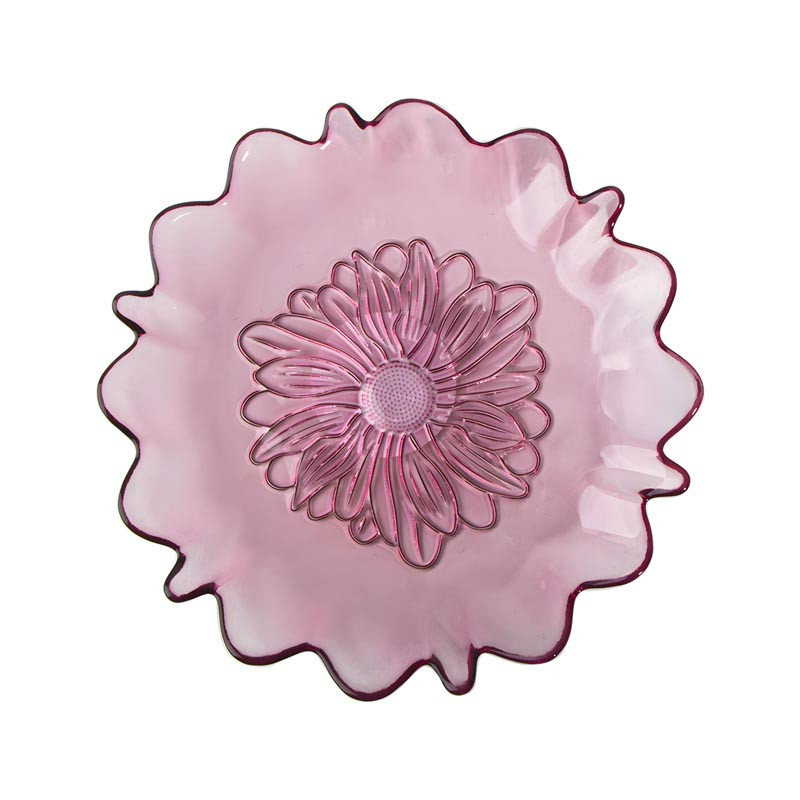 Assiette plate rose forme fleur