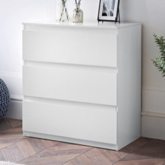 Commode 3 tiroirs blanc m
