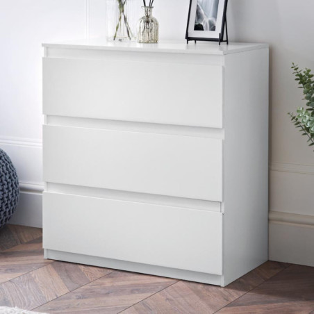 Commode 3 tiroirs blanc m