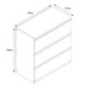 Commode 3 tiroirs blanc m
