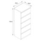 Commode 5 tiroirs blanc mat