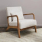 Fauteuil velours andrew creme