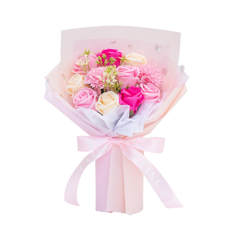 Bouquet rond de 11 roses artific