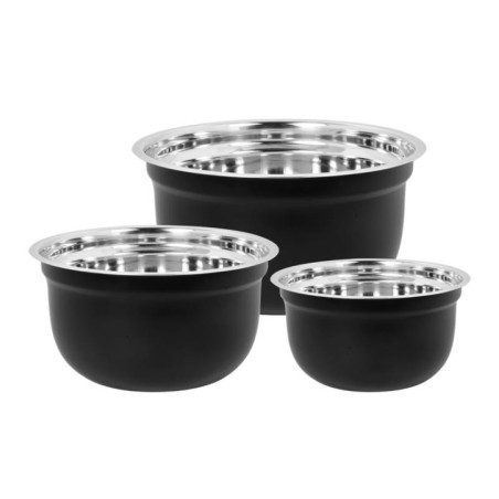 Set de 3 bols revetement noir