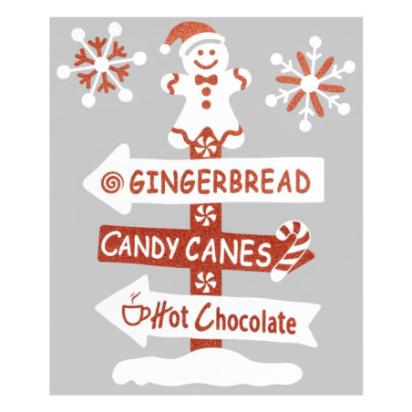 Sticker floque canne 28x34