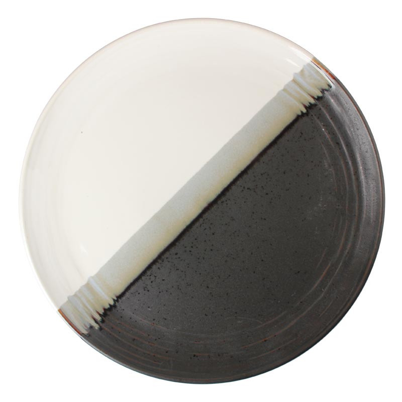 Assiette plate motif traits