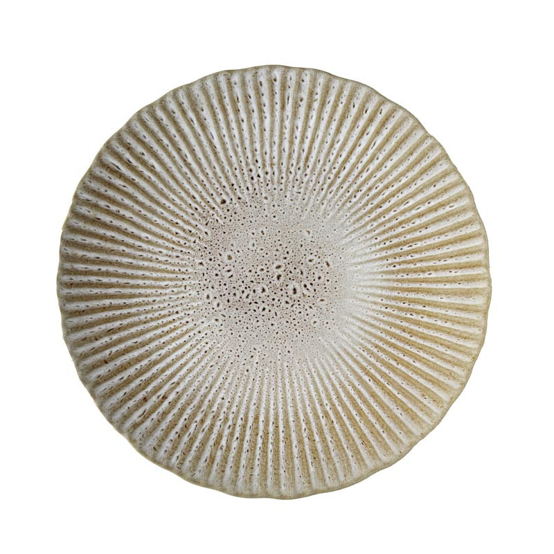 Assiette plate striee marron d26