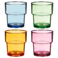 Lot de 4 gobelets transparents c
