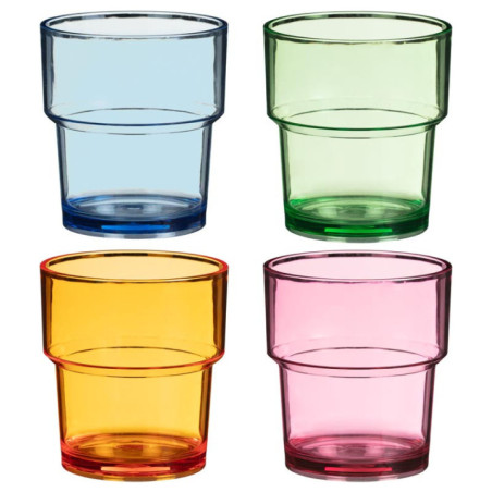 Lot de 4 gobelets transparents c