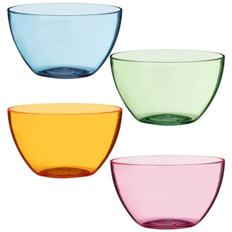 Lot de 4 bols plastiques transpa
