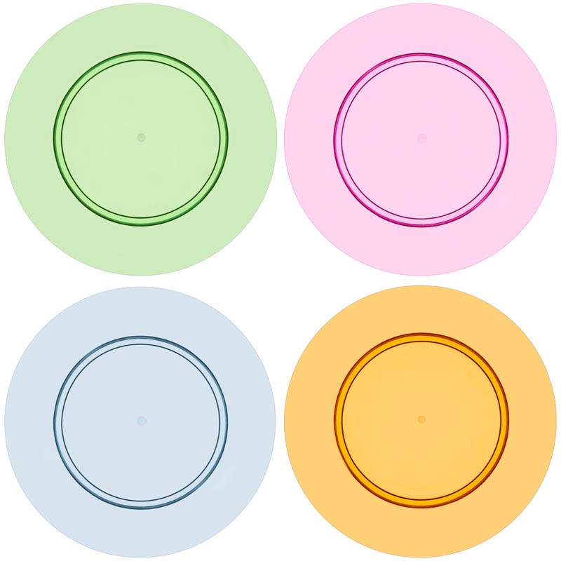 Lot de 4 assiettes transparents