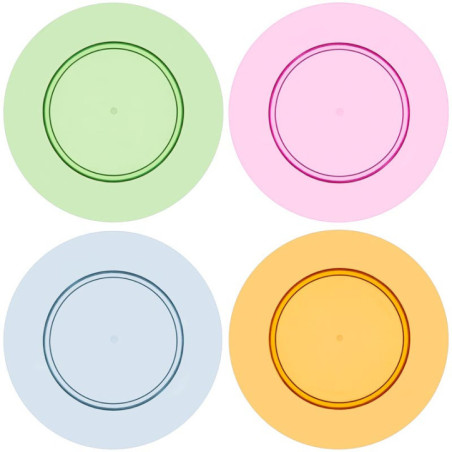 Lot de 4 assiettes transparents