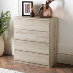 Commode 4 tiroirs colori bois cl
