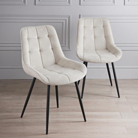 Lot 2 chaises creme