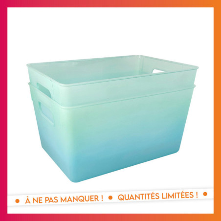 Lot x2 bac de rangement pastel