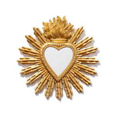 Miroir ex voto coeur or