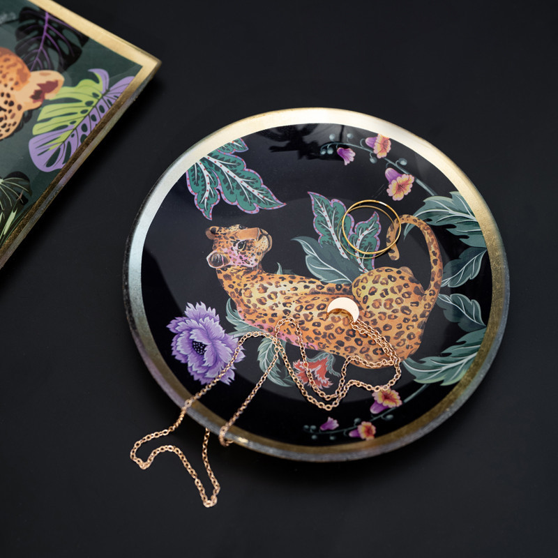 Coupelle a bijoux ronde leopard