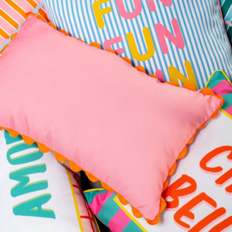 Coussin piping feston 50x50cm