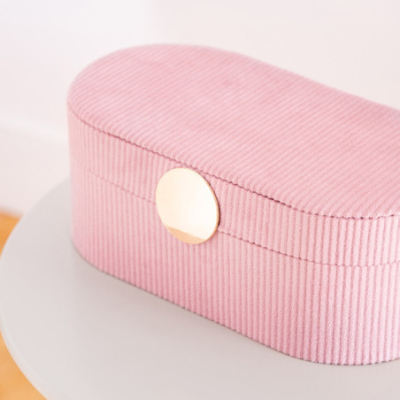 Boite a bijoux velours cotele