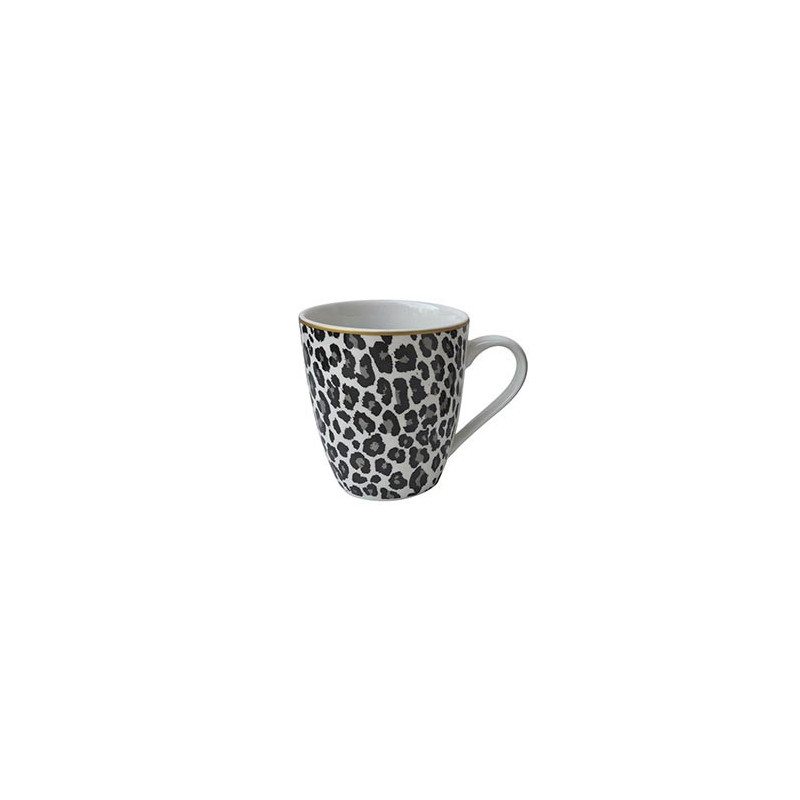 Mug leopard/zebre lisere gold