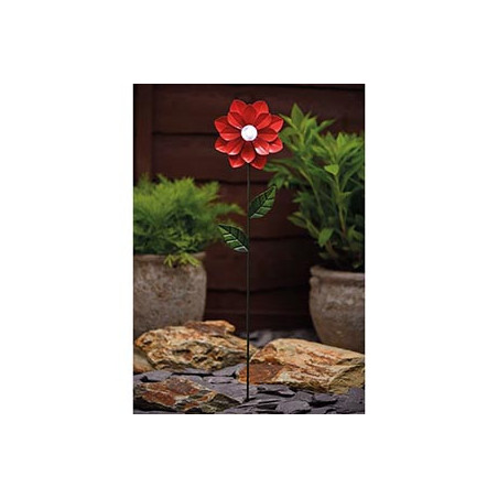 Piquet solaire fleurs metal h49