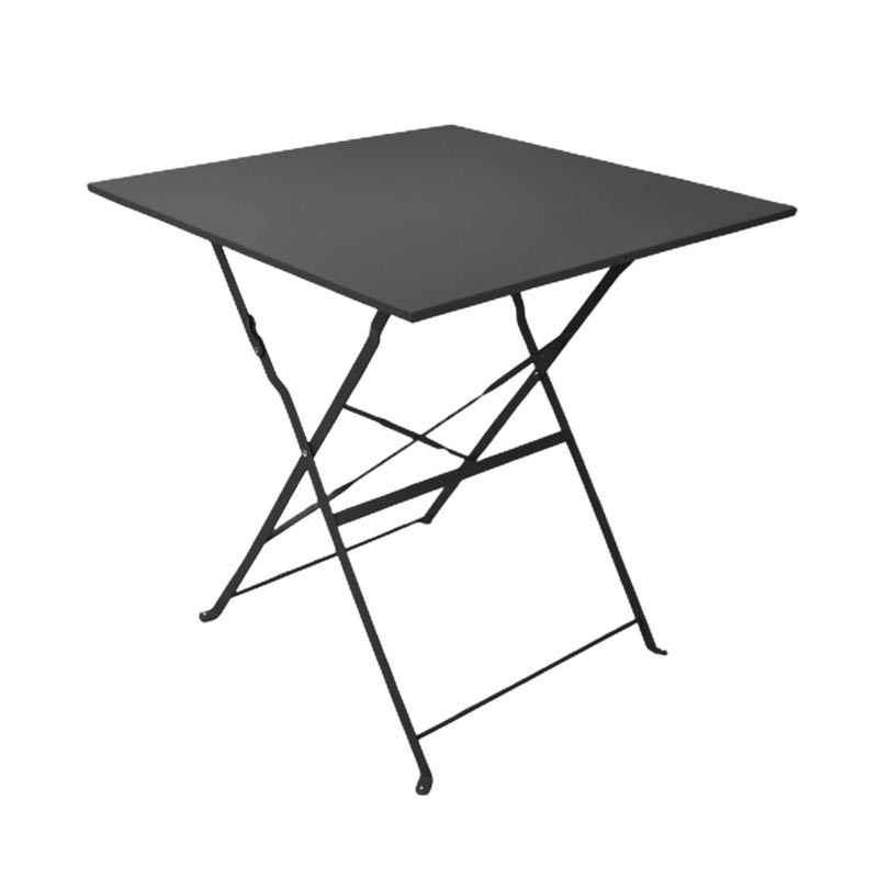 Table carree metal 70cm gris mat