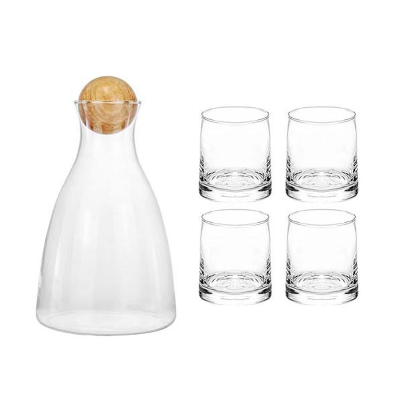 Carafe en verre bouchon en bois