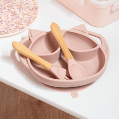 Lot assiette silicone/bambou