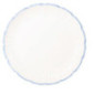 Assiette plate blanche bord bleu