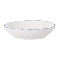 Pasta bol blanche bord bleu
